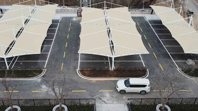 Xingyang carports: parking layout and site photos