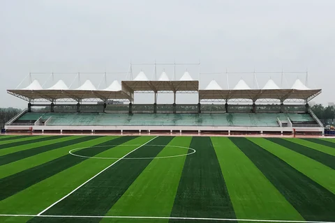 运动场膜结构看台全景实拍
