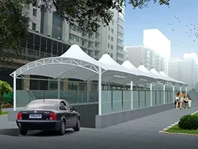 Membrane canopies for underground car park entrances