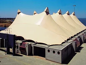 Suspended membranes for wastewater tank covers
