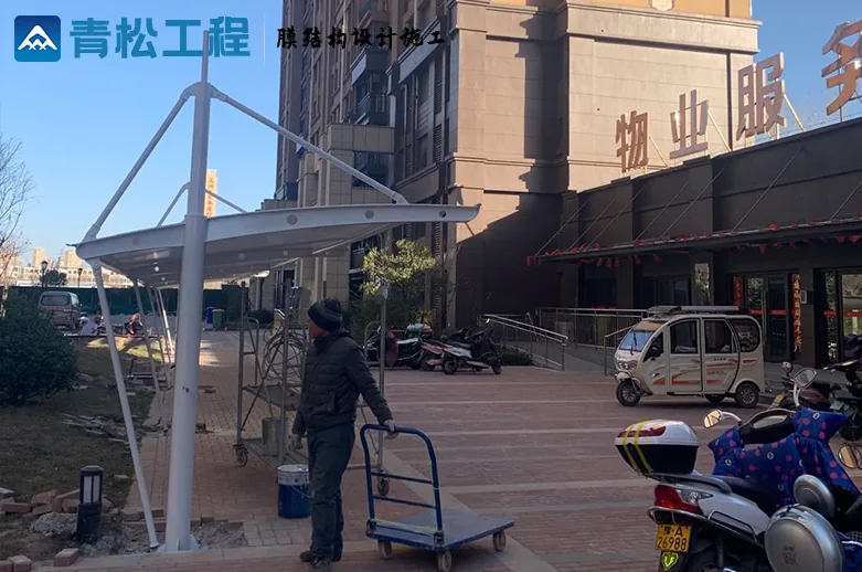 Membrane shelters for bicycle parking — reference image