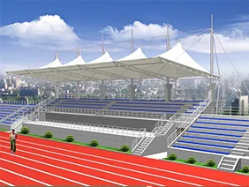 Sculptural membrane grandstand canopies for schools