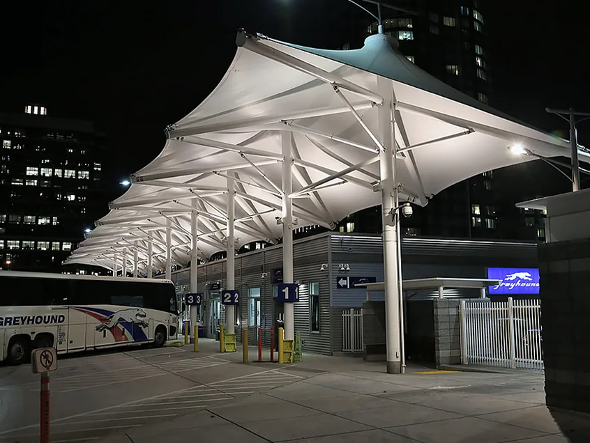 Membrane shelters for bus stops — reference image