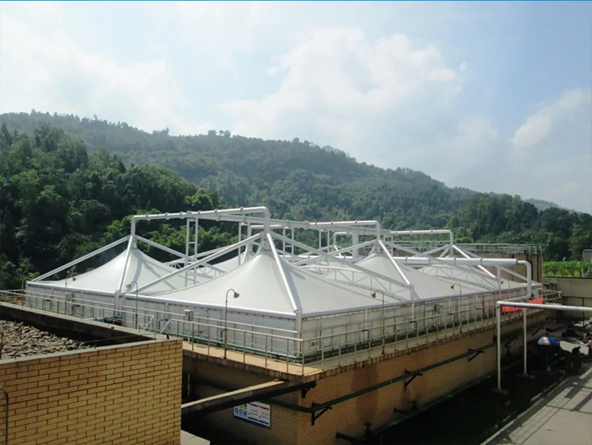 Covering a wastewater tank with a membrane structure — reference image