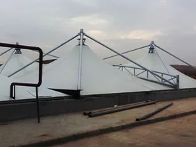Suspended membrane covers in wastewater treatment