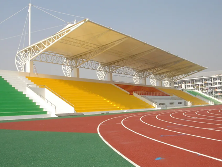 Membrane grandstands for school sports grounds — reference image