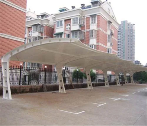 Seven-shaped membrane carports