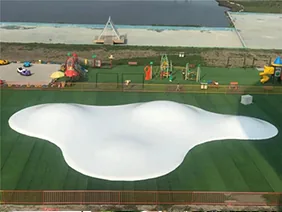 Inflatable play clouds for playgrounds