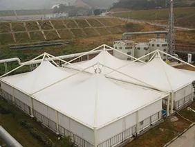 Wastewater membrane covers and treatment interfaces