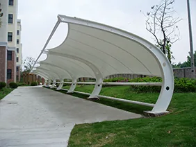 Residential parking shelters with a landscape design