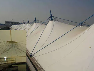 Canopy structures over wastewater tanks — reference image