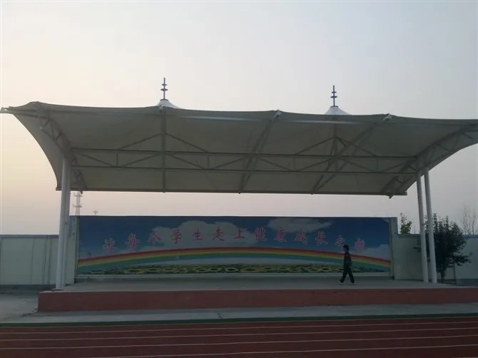 Membrane shelters for spectator stands