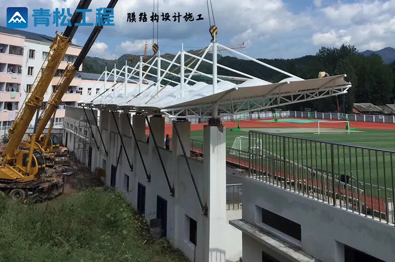 Constructing a membrane stadium grandstand — reference image 2