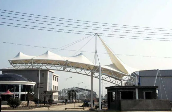 Steel and membrane canopies for residential entrances — reference image