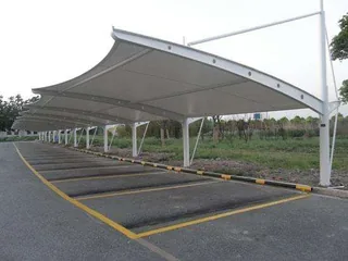 Tie-rod-supported membrane carports