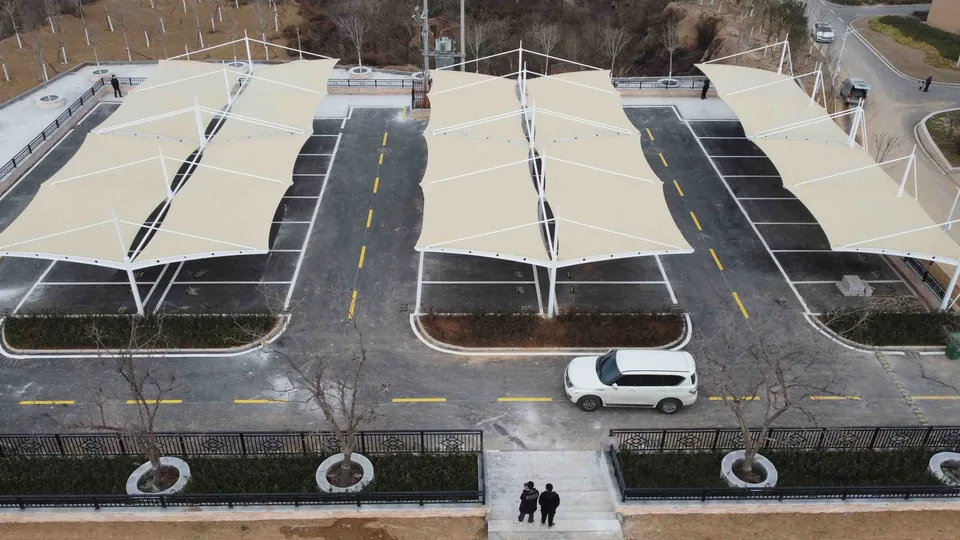 DJI_0423 Xingyang canopies in relation to the entrance lane and fencing