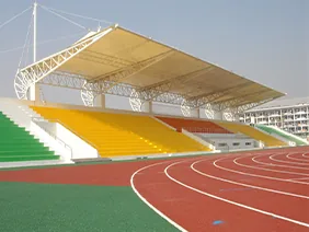 Membrane grandstands for school sports grounds