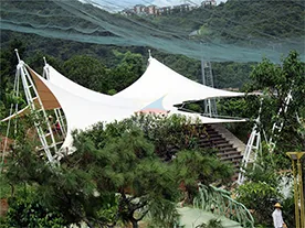 Hillside landscape canopy gallery: shelter along slopes and paths
